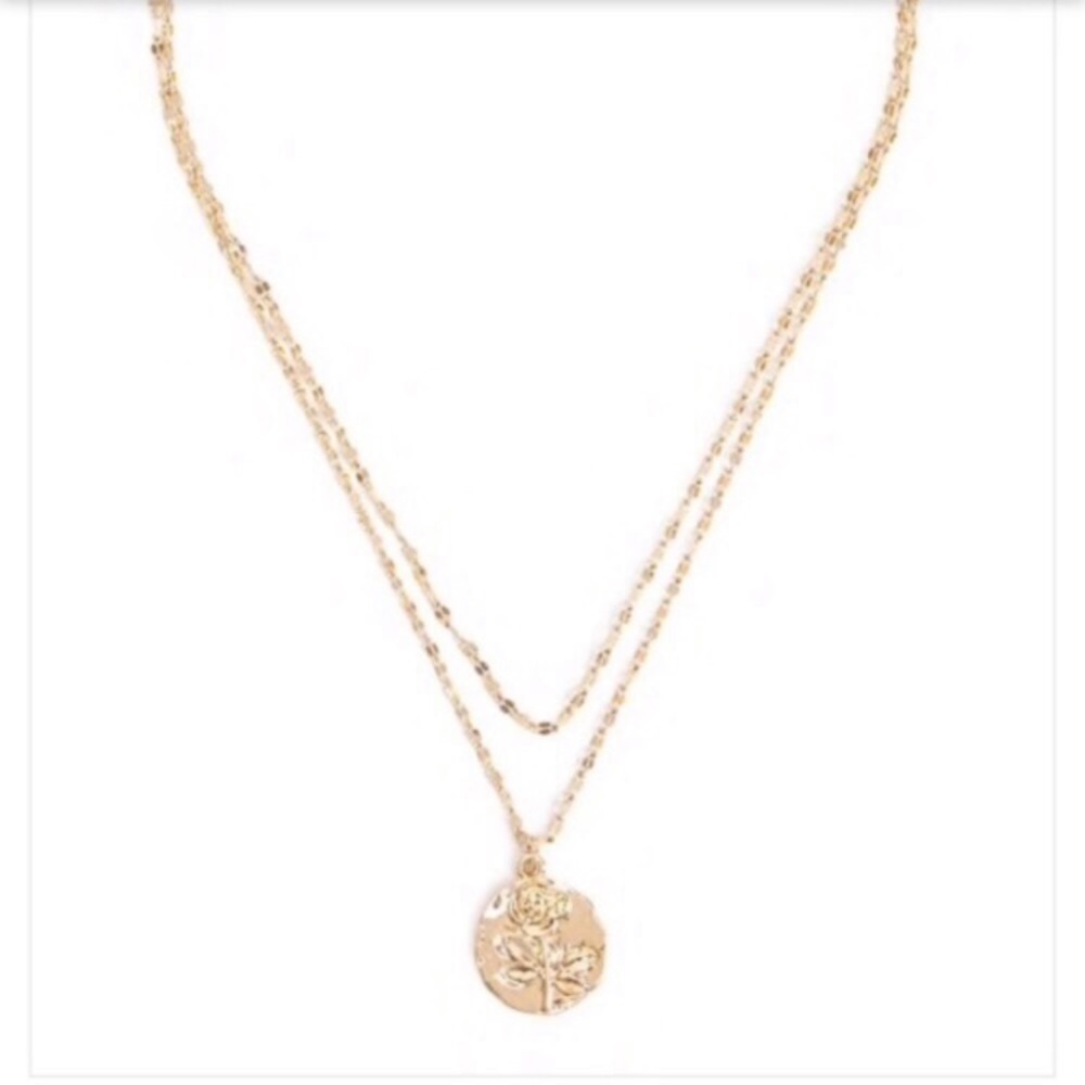 Free People Layered Rose Pendant Necklace - Picture 2 of 5